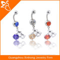 fashion body piercing, stainless steel belly piercing, crystal belly button ring